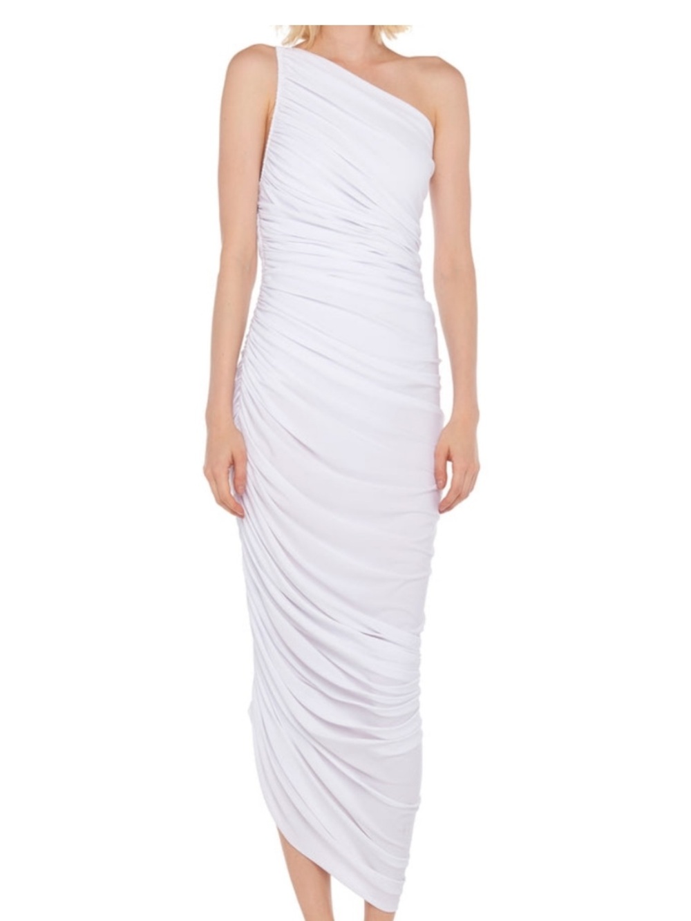 NWT Norma Kamali Diana White One Shoulder Size XL